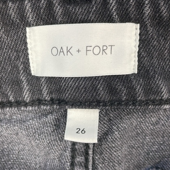 Oak + Fort Black Washed Cargo Jeans Baggy Loose Relaxed Sz 26 - Picture 8 of 12